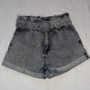 grey washed out shorts